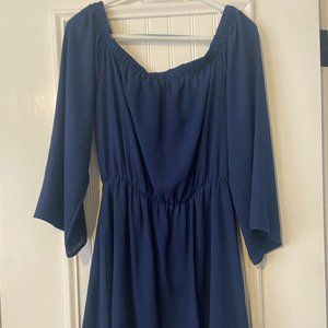 Navy blue- off the shoulder dress